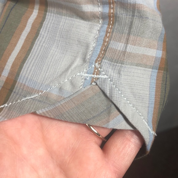 The North Face light blue and brown plaid shirt L - Picture 5 of 12